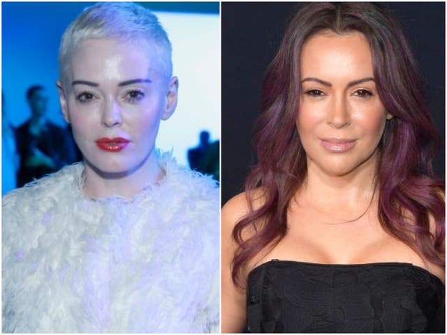 Rose McGowan and Alyssa Milano at events in 2019