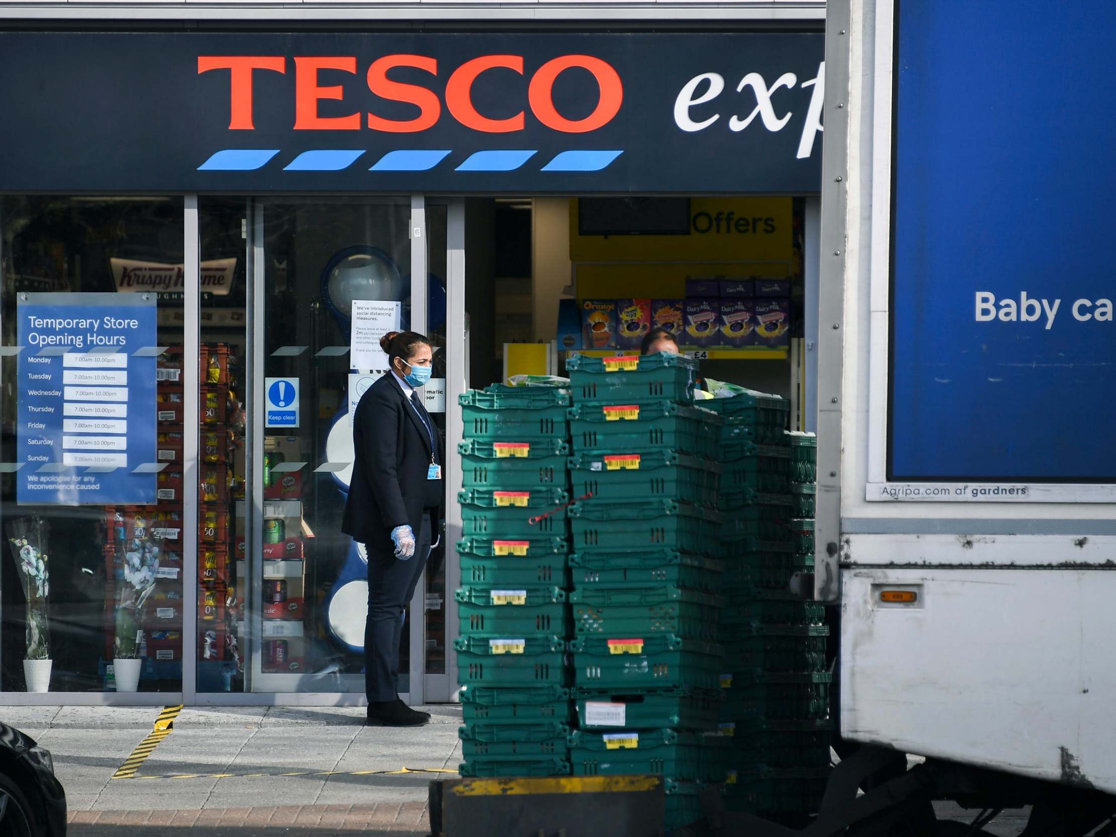 Say store. Tesco workers.