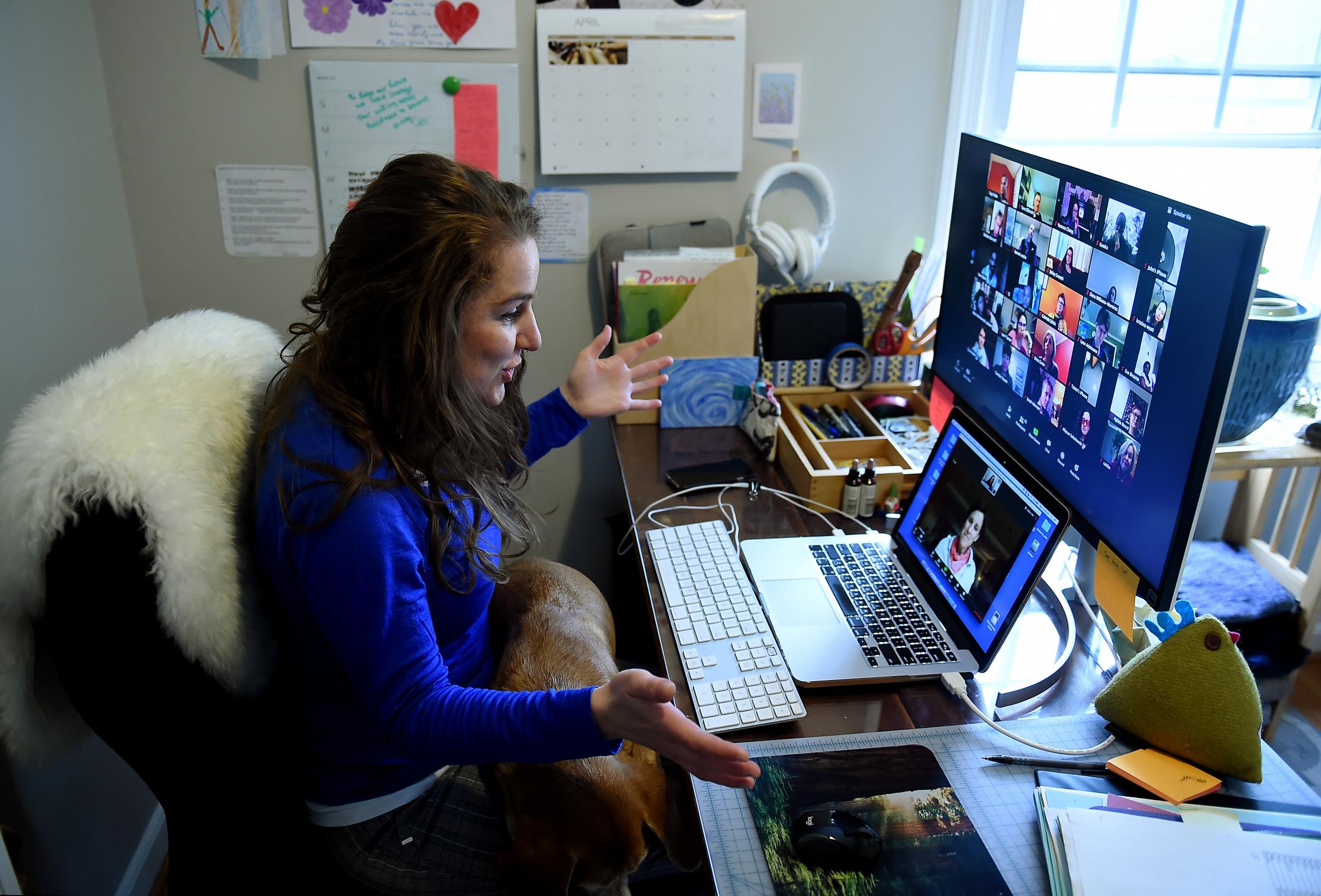 School teachers work together from their homes during lockdown (AFP/Getty)