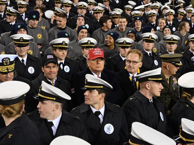 Donald Trump alongside the ex-US Navy secretary Thomas Modly, who the president says he doesn't know