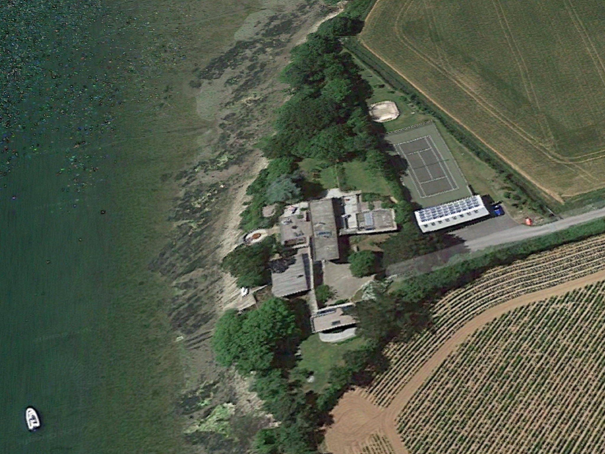 Google Earth view image of Gerston Point near Kingsbridge, in the South Hams, Devon.