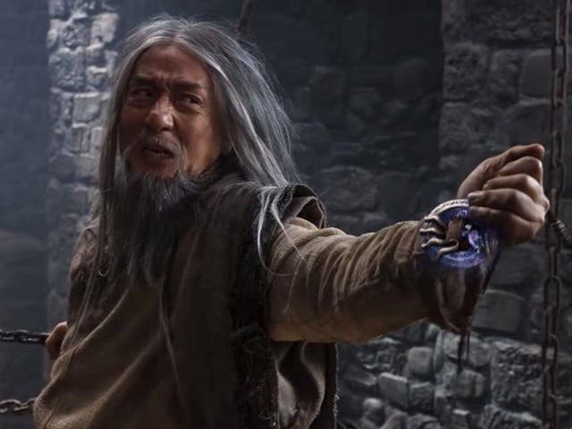 Jackie Chan plays a scraggly bearded prisoner, housed in the Tower of London, in ‘The Iron Mask’