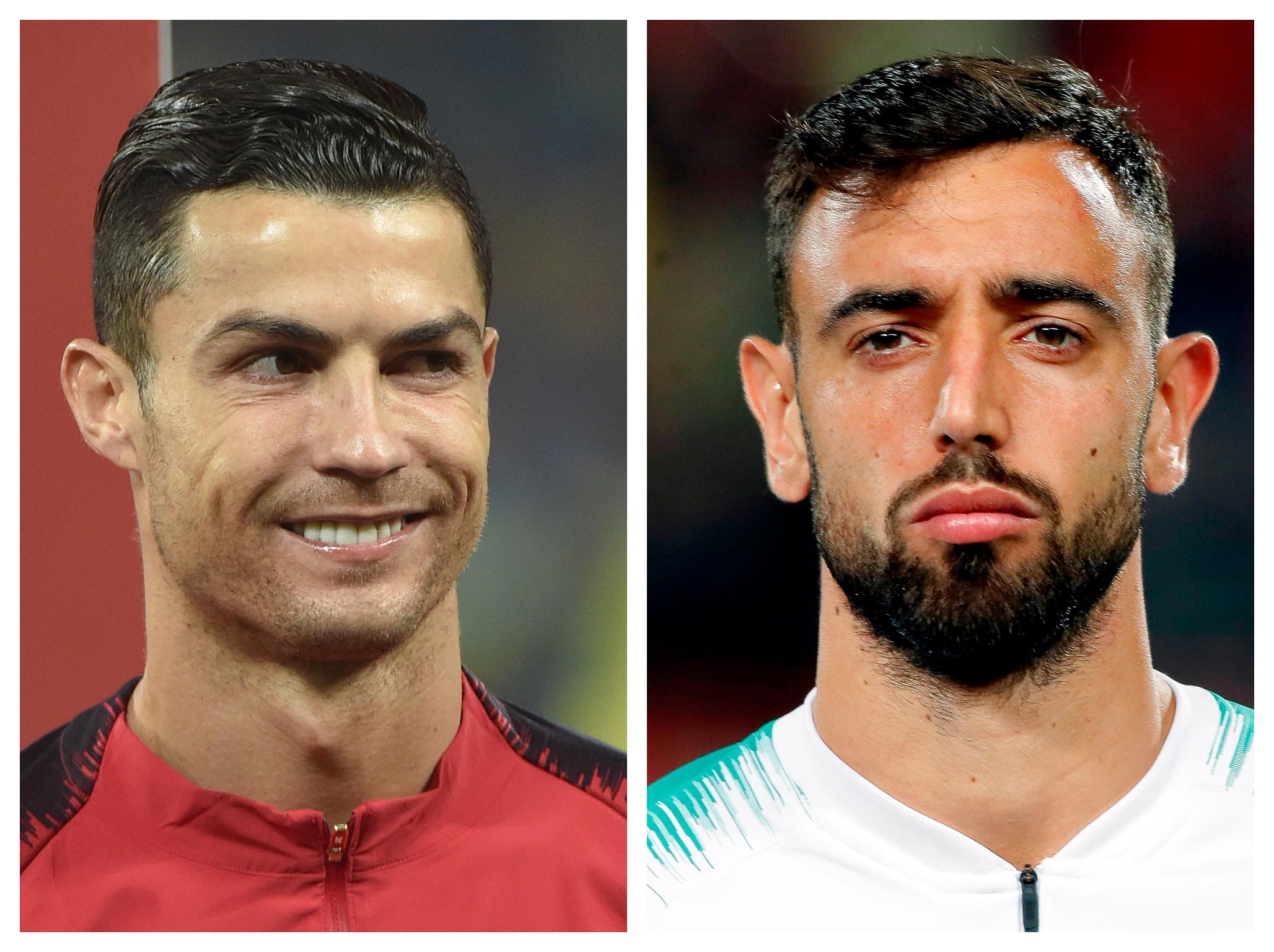 Cristiano Ronaldo pokes fun at new Manchester United signing Bruno Fernandes: 'Train your arms instead'