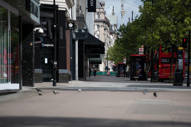 Ghost town: a nearly deserted Oxford Street in London