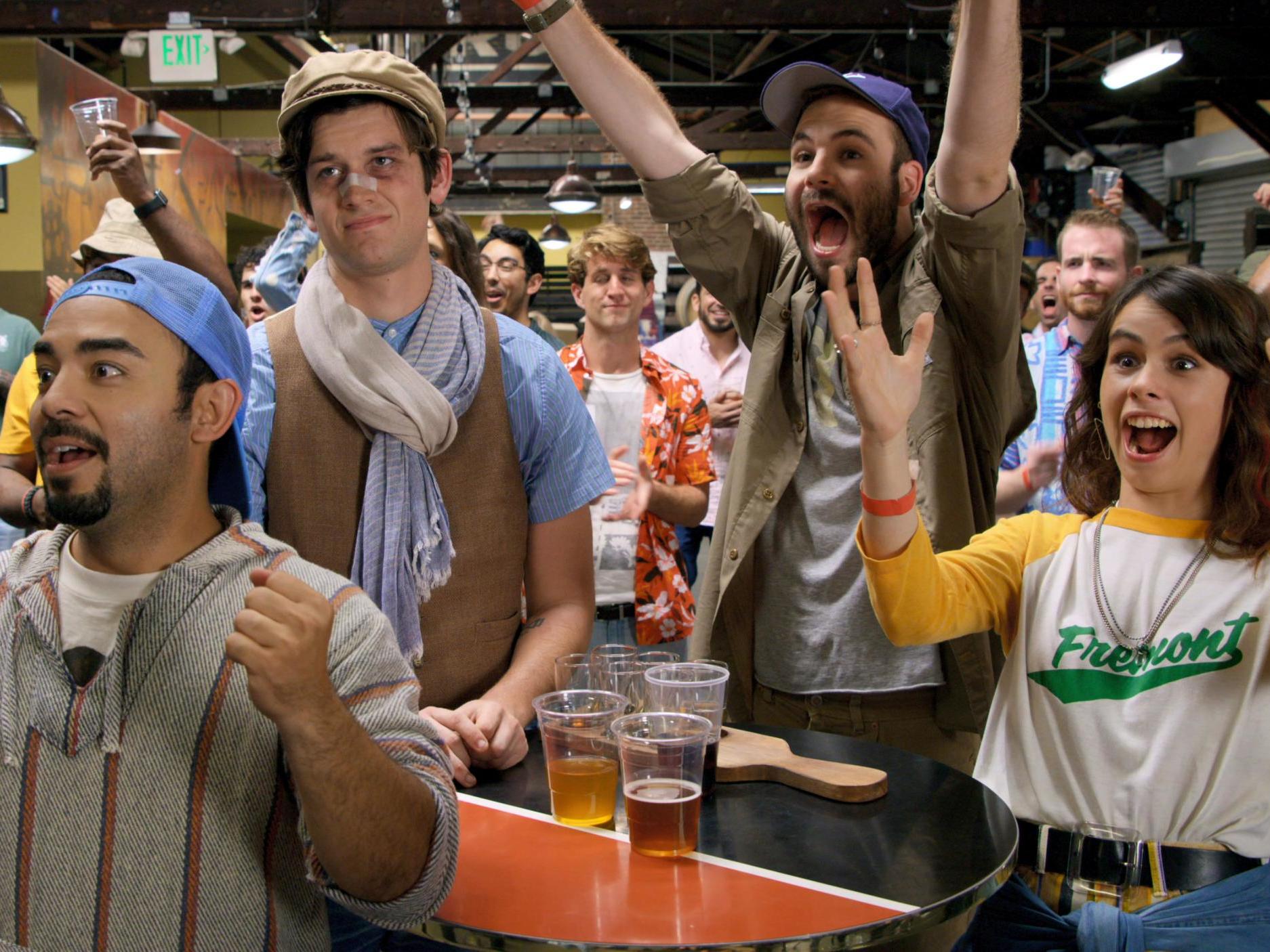 Marques Ray as Chuy, Mike Castle as Adam, Alan Aisenberg as Wilhelm and Carmen Flood as Sarah in Brews Brothers