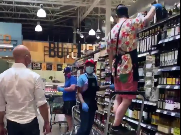 Jeff Bezos in a Whole Foods store