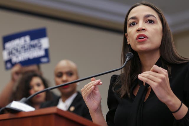 Representative Alexandria Ocasio-Cortez speaks at a news conference introducing the 'People’s Housing Platform' on Capitol Hill on 29 January, 2020 in Washington, DC