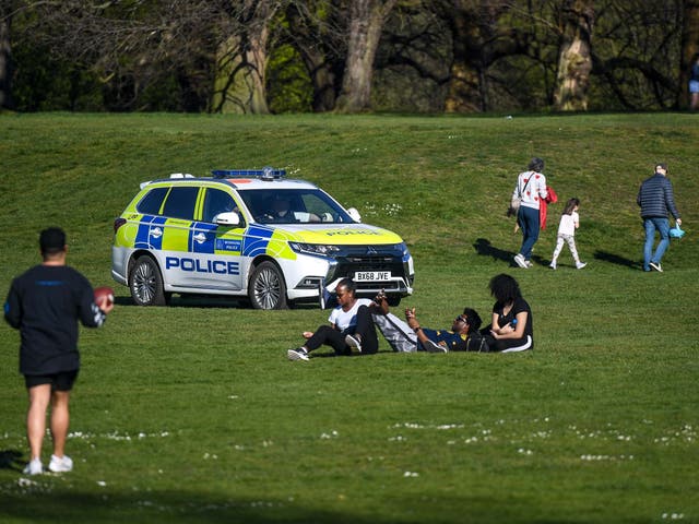 Police patrol parks to stop people breaching restrictions