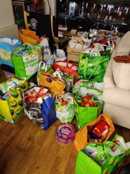 The support group has collected 1,250kg of food