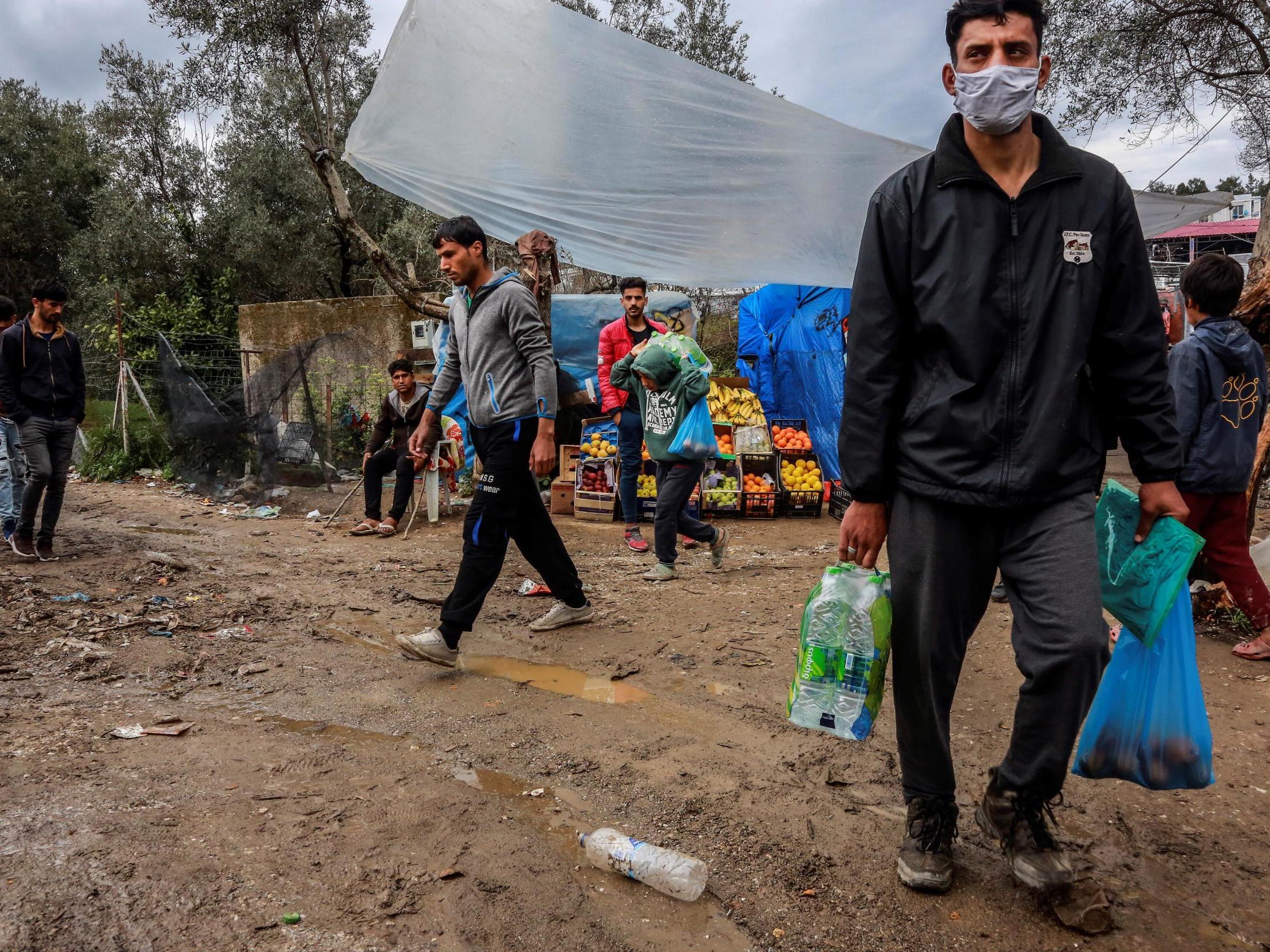 Conditions in the Moria camp are ripe for the rapid transmission of coronavirus, health officials have warned (AFP/Getty)