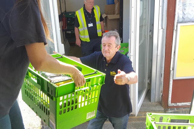 DENS Decorum Food Bank organising parcels for people in Hemel Hempstead