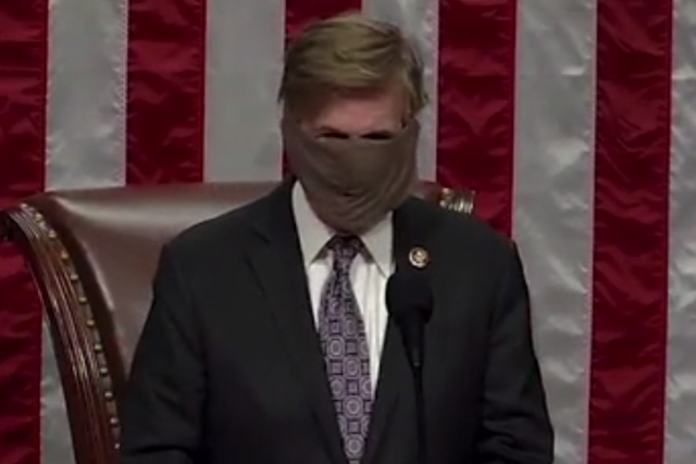 Don Beyer wore the face covering on Friday