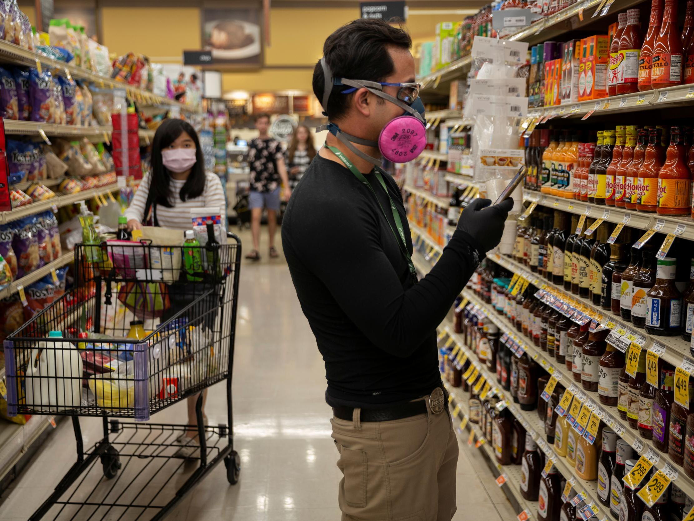 An Instacart employee shops