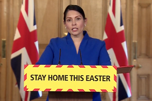 Priti Patel’s announcement follows mounting pressure on the government to introduce emergency measures to tackle the surge in domestic abuse incidents in the wake of the government’s lockdown