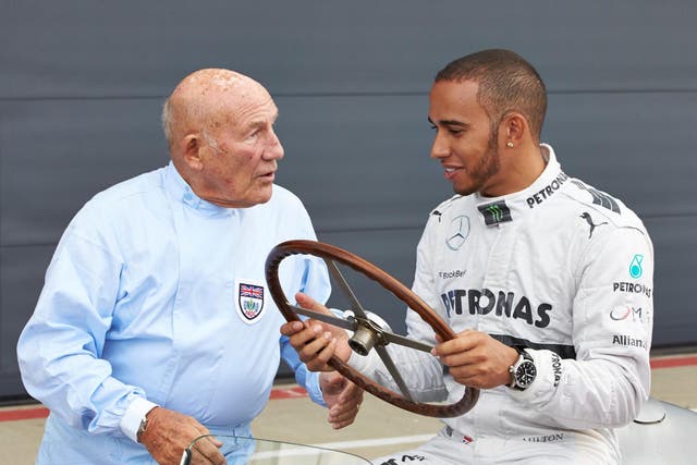 Sir Stirling and Lewis Hamilton share a conversation