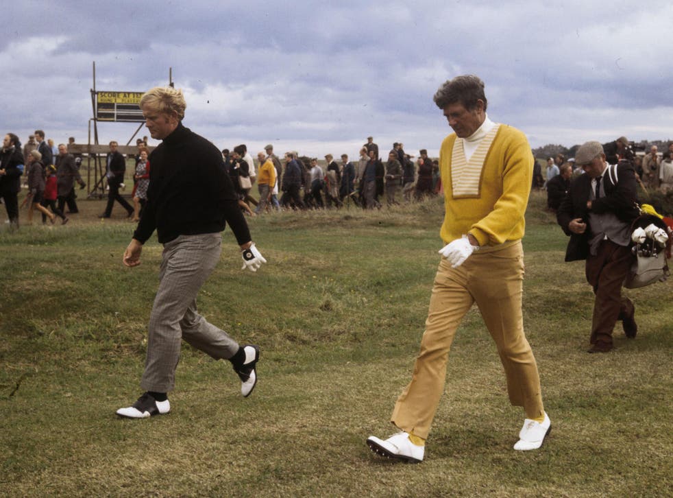 Jack Nicklaus (left) and Doug Sanders, at St Andrews for the 1970 Open