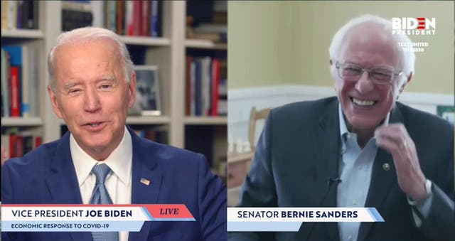 Bernie endorsed his 'friend' Joe Biden during a livestream