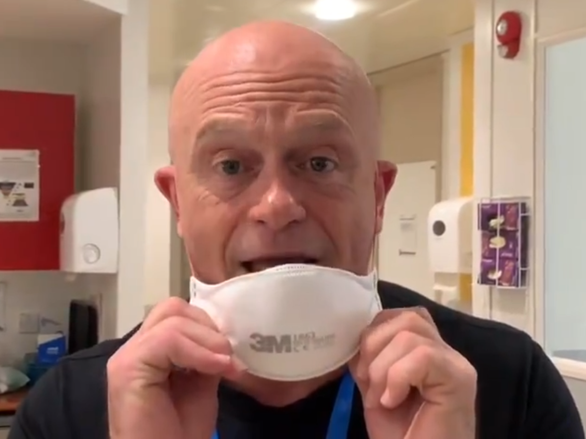 Screengrab from video of Ross Kemp filming his new documentary Ross Kemp: On the NHS Frontline.