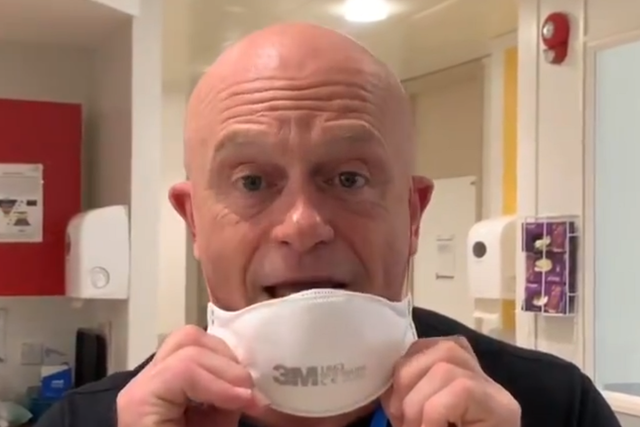 Screengrab from video of Ross Kemp filming his new documentary Ross Kemp: On the NHS Frontline.