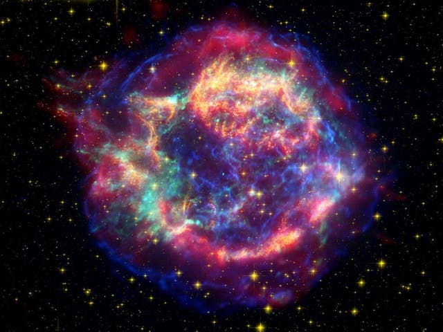 Scientists say the explosion was powered by a collision between the supernova and a massive shell of gas
