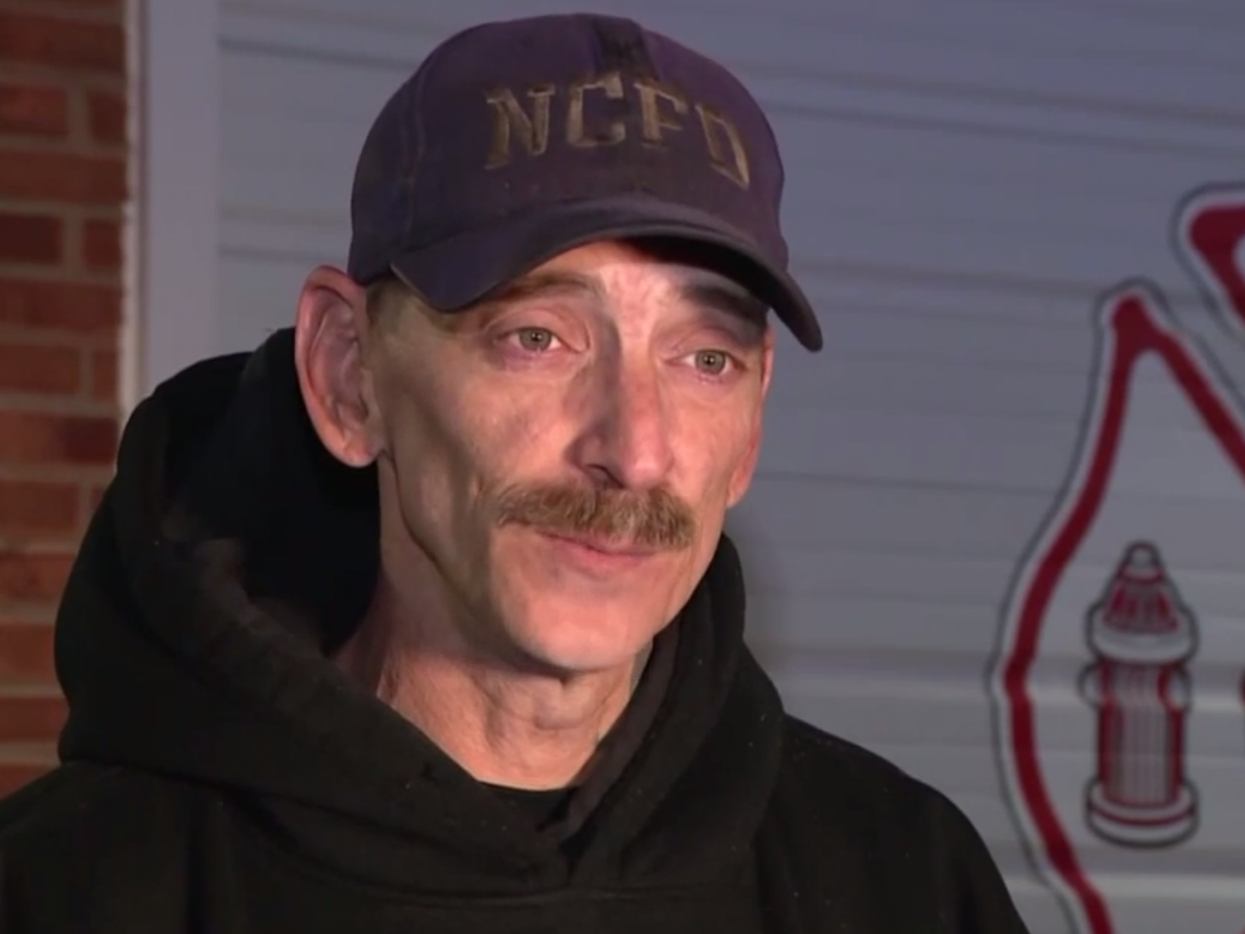 Charles Calvin speaking about the cheque