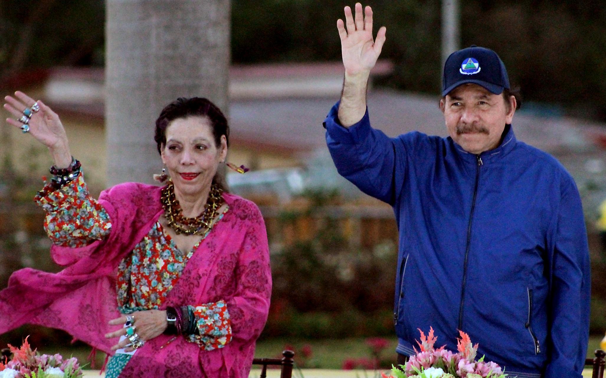 Vice president Rosario Murillo alongside president Daniel Ortega in March