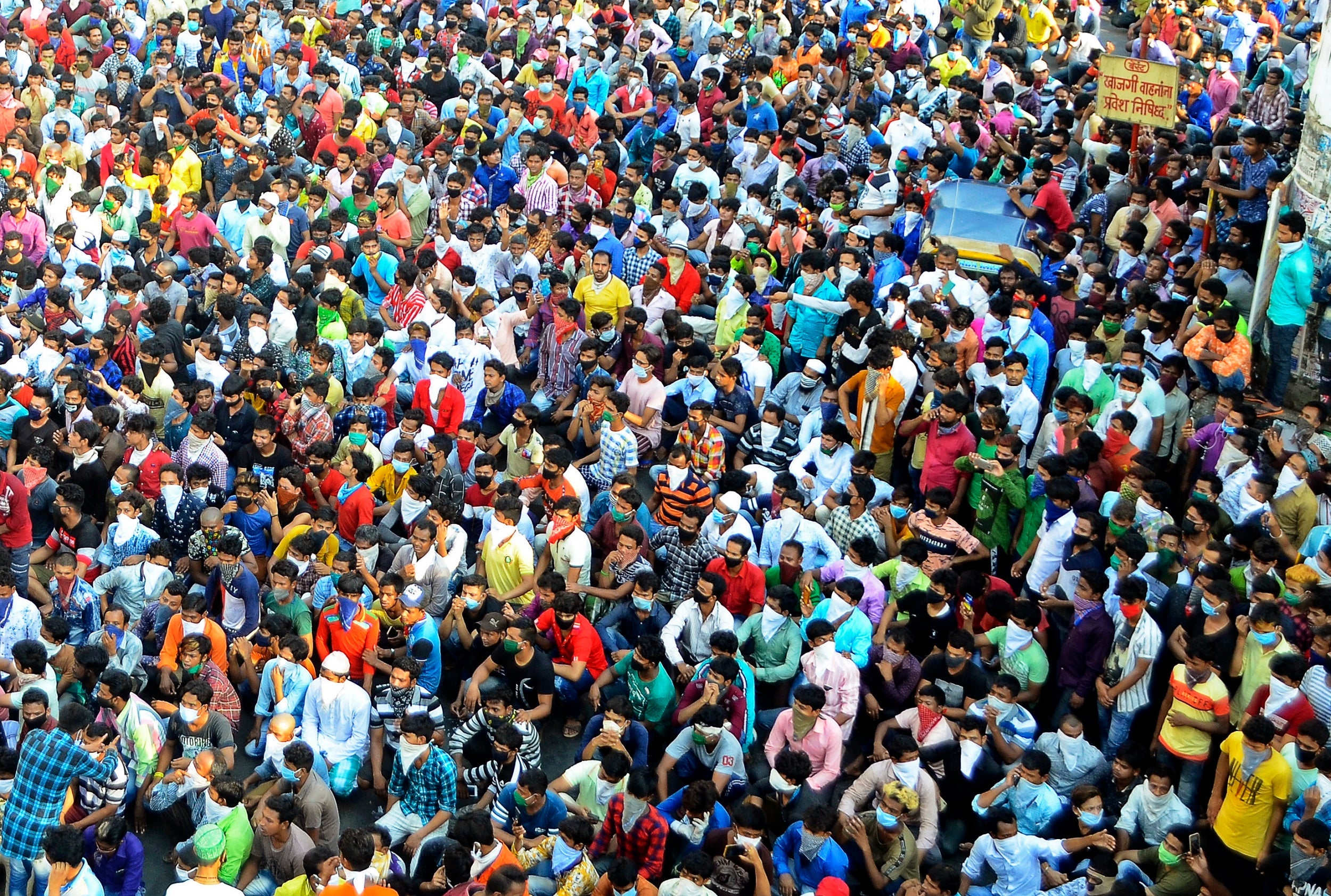 Thousands in India break lockdown to protest extension of measures