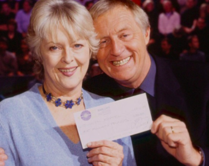 Former host Chris Tarrant with Judith Keppel, the first ever winner of 'Who Wants to be a Millionaire?'