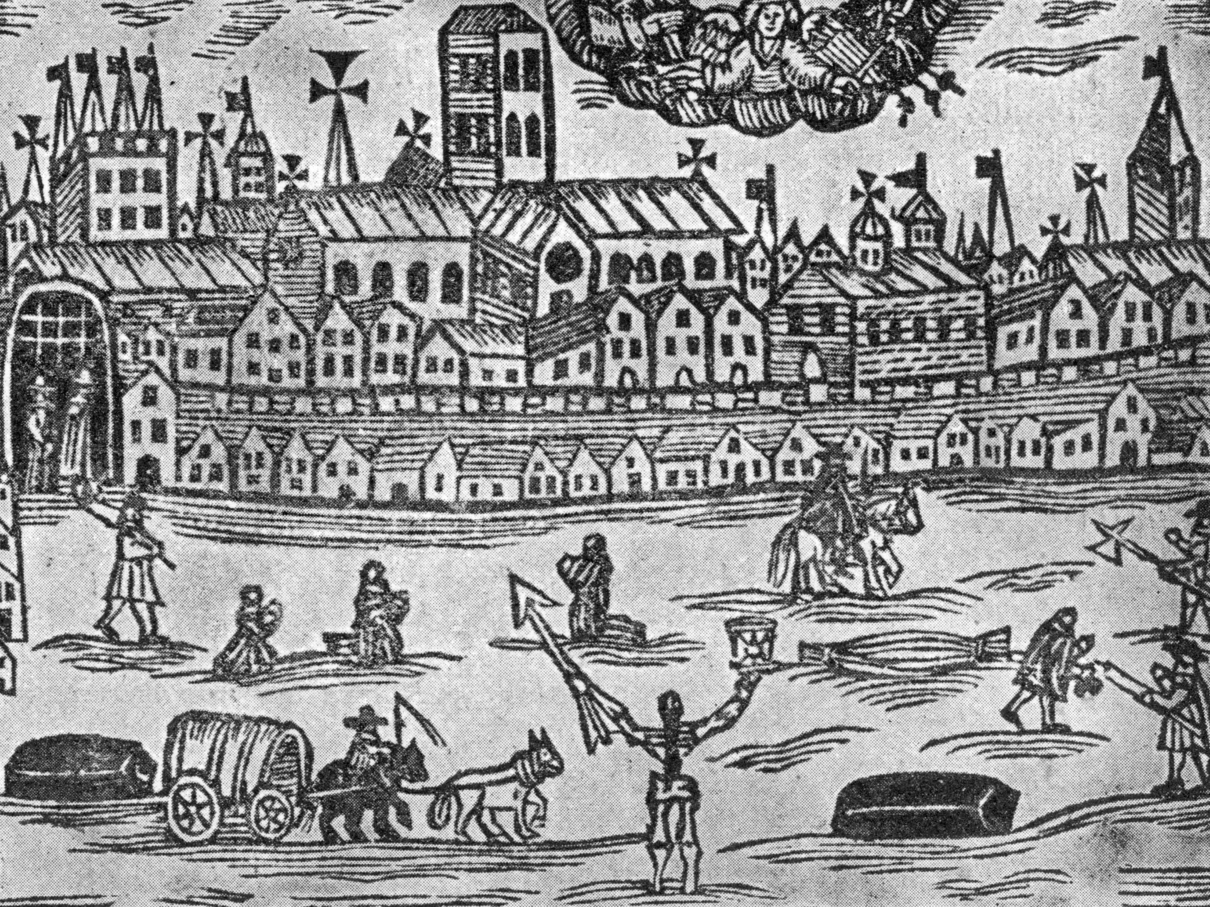 The angel of death presides over London during the Great Plague of 1665-1666
