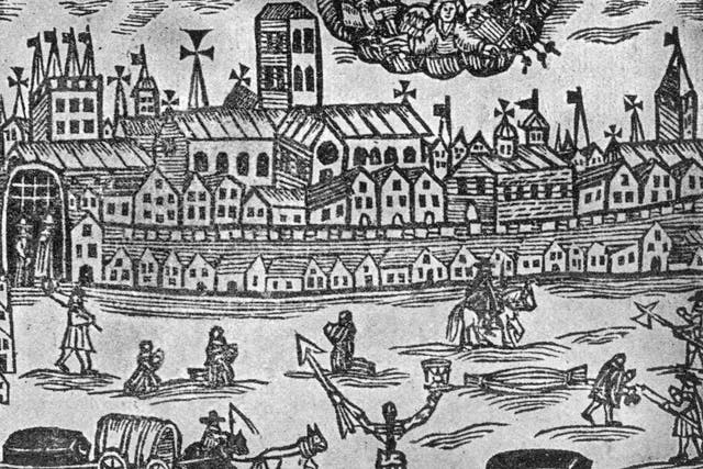 The angel of death presides over London during the Great Plague of 1665-1666