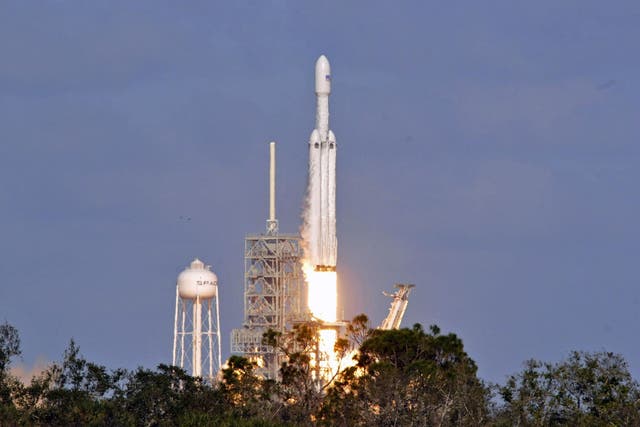 The SpaceX Falcon Heavy launching from the Kennedy Space Center in Florida. Researchers are trying to establish the psychological effects of long periods of confinement before attempting manned missions to Mars