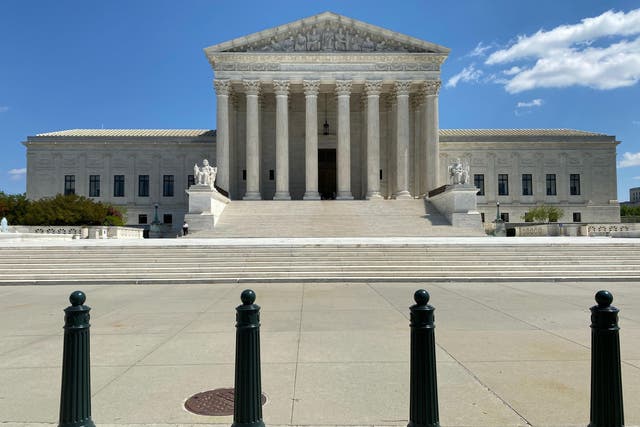 An empty US Supreme Court is seen amid the coronavirus pandemic as the stay at home order has been extended in Washington