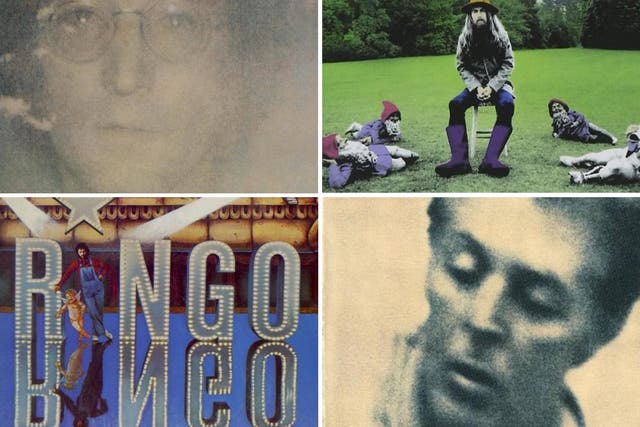 Four into one: (clockwise from top left) John Lennon’s ‘Imagine’, George Harrison’s ‘All Things Must Pass’, Paul McCartney’s ‘Flaming Pie’ and Ringo Starr’s ‘Ringo’