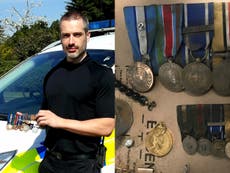 Veteran coronavirus survivor reunited with stolen medals