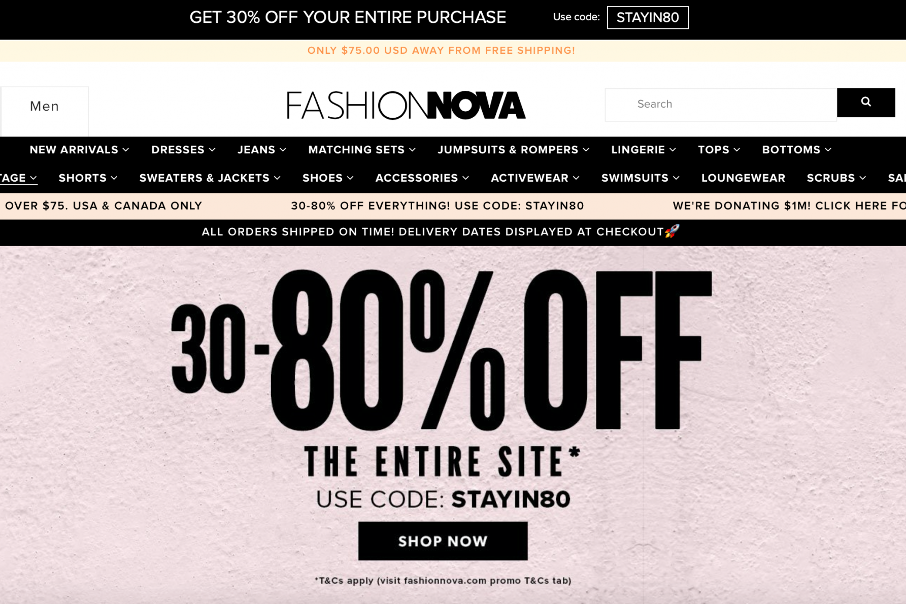 fashion nova coupon code shipping