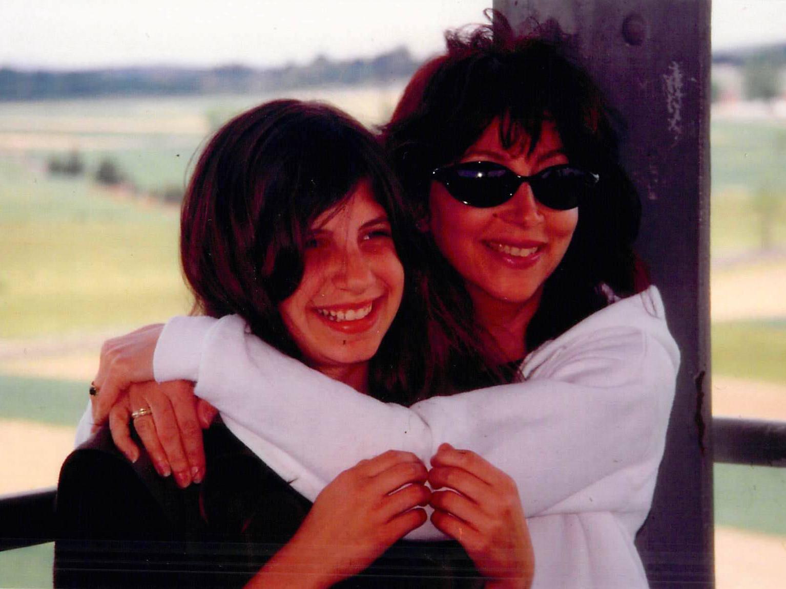 The writer (left) and her middle school English teacher, Deena Barlev, on a field trip in 2000. This is around the time that Sitz’s OCD started to take over her mornings