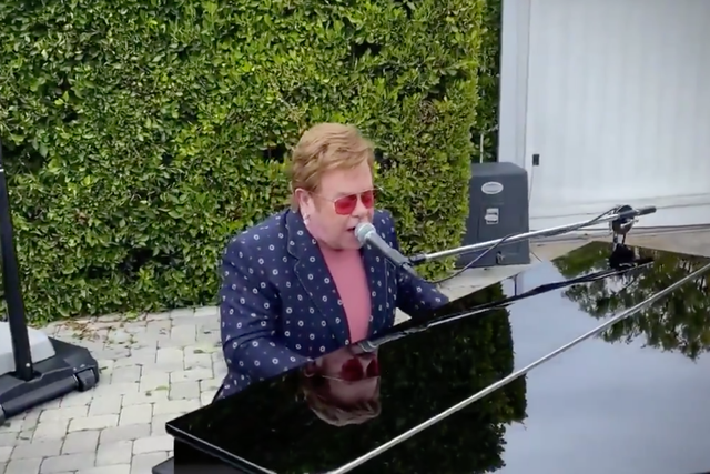 Elton John takes part in the One World concert