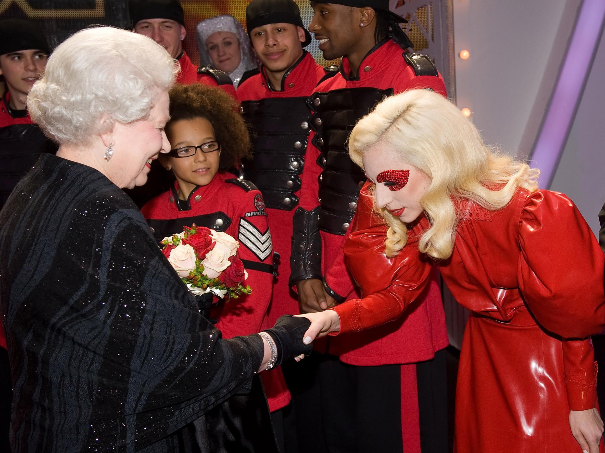 Queen&apos;s birthday: 30 times the monarch met celebrities, from Lady Gaga to David Beckham thumbnail