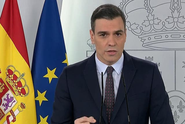 Pedro Sanchez addresses the nation saying children are to be allowed out for 'fresh air' as of 27 April