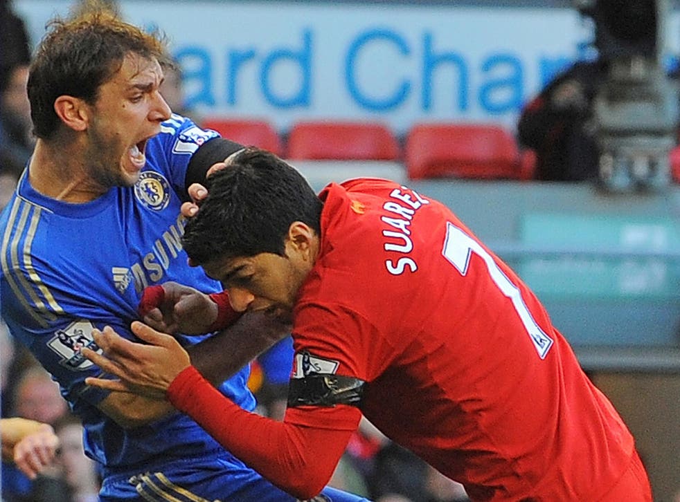 Remembering when Liverpool forward Luis Suarez caused outrage by biting  Branislav Ivanovic | The Independent | The Independent
