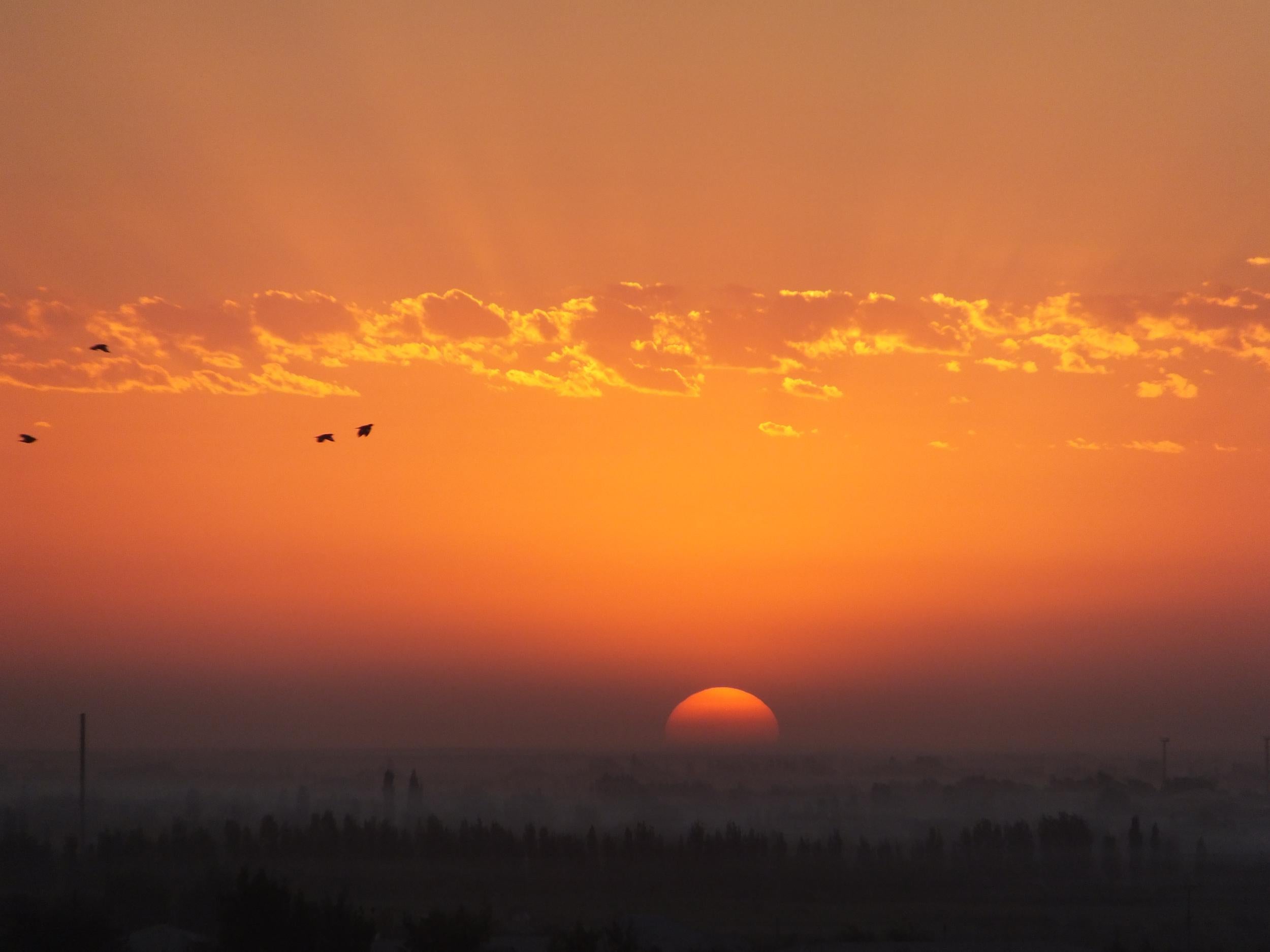 Sunset as seen from the walls of Khiva, Uzbekistan