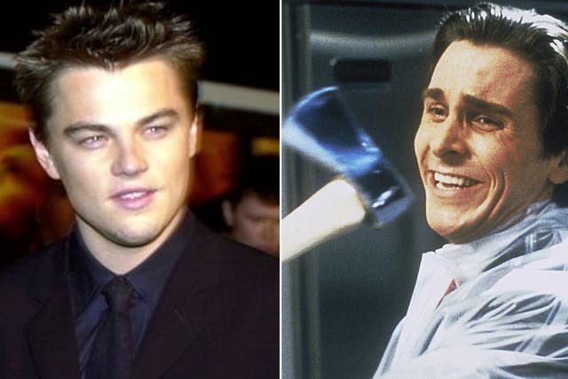 Leonardo DiCaprio at the premiere of 'The Beach' in 2000, and Christian Bale in 'American Psycho'