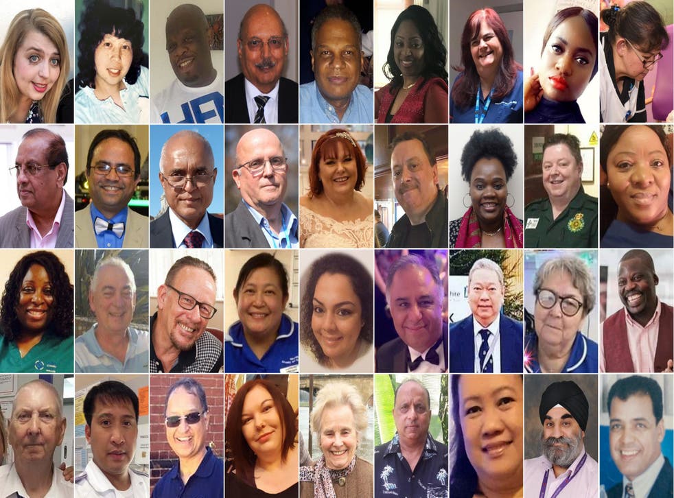 Composite file photos of some of the NHS workers who have died while fighting the coroanvirus pandemic in the UK