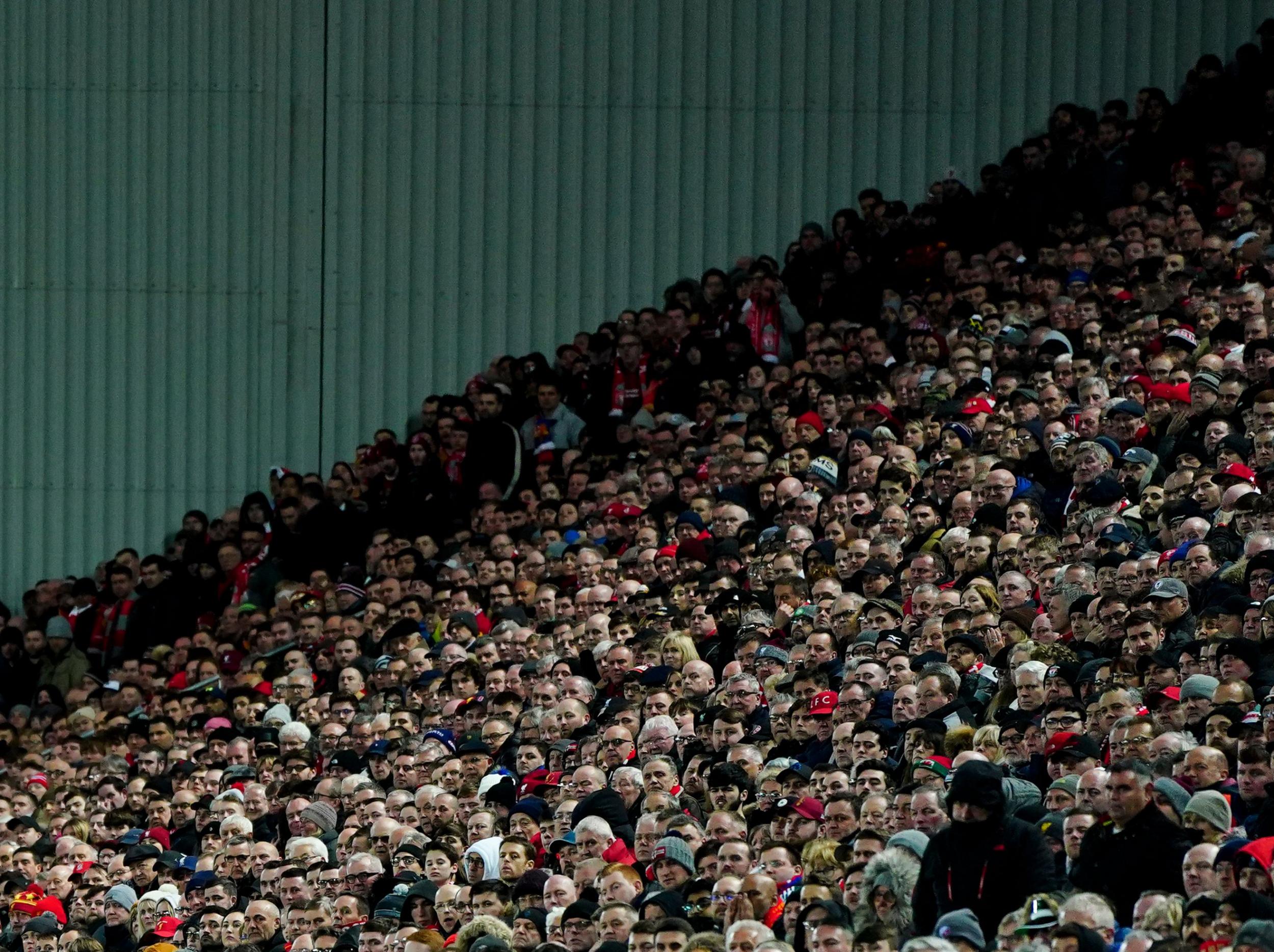 Liverpool fans watching the match against Atlético Madrid