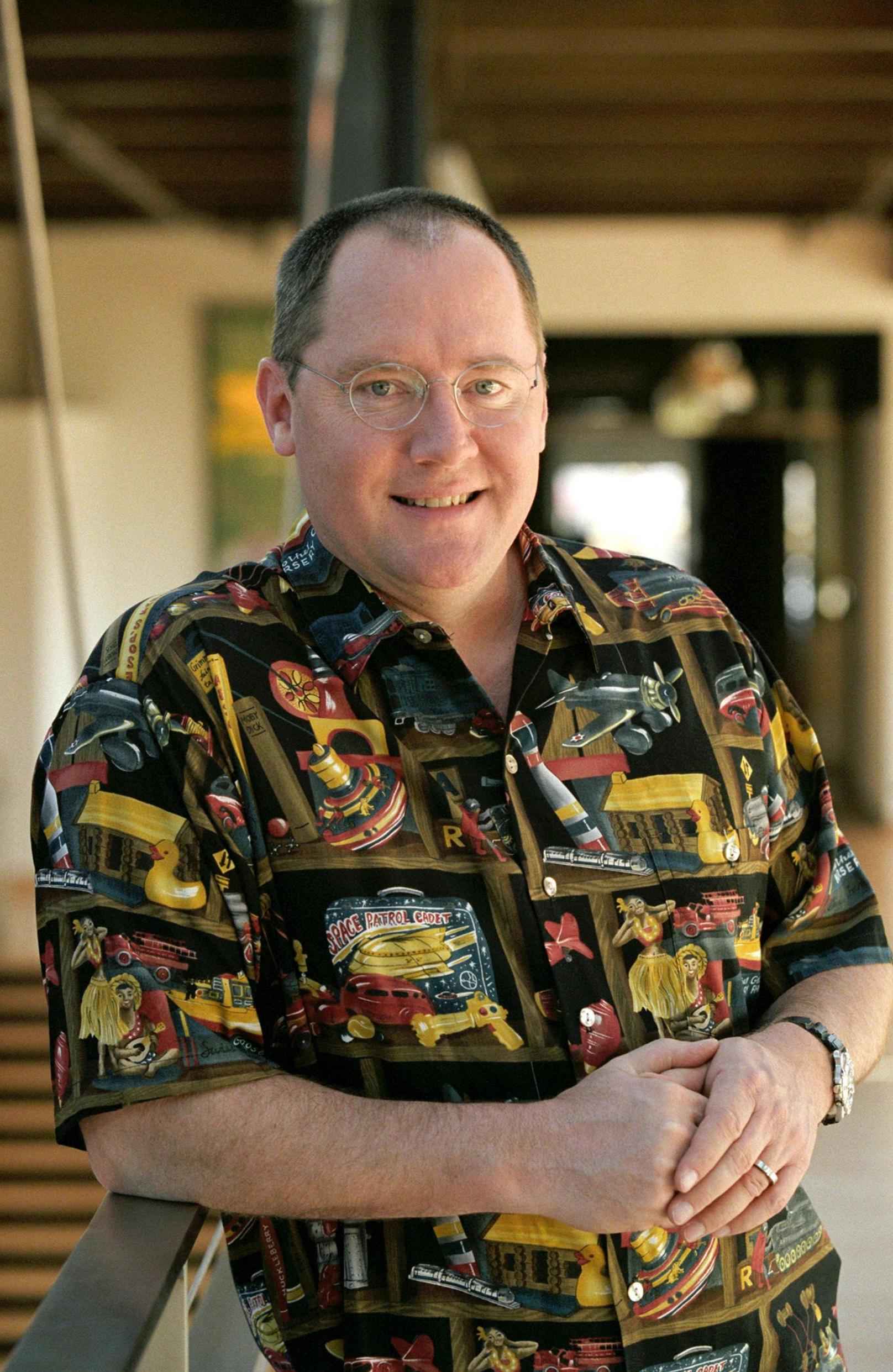 John Lasseter on the set of PIxar’s ‘The Incredibles‘ in 2004