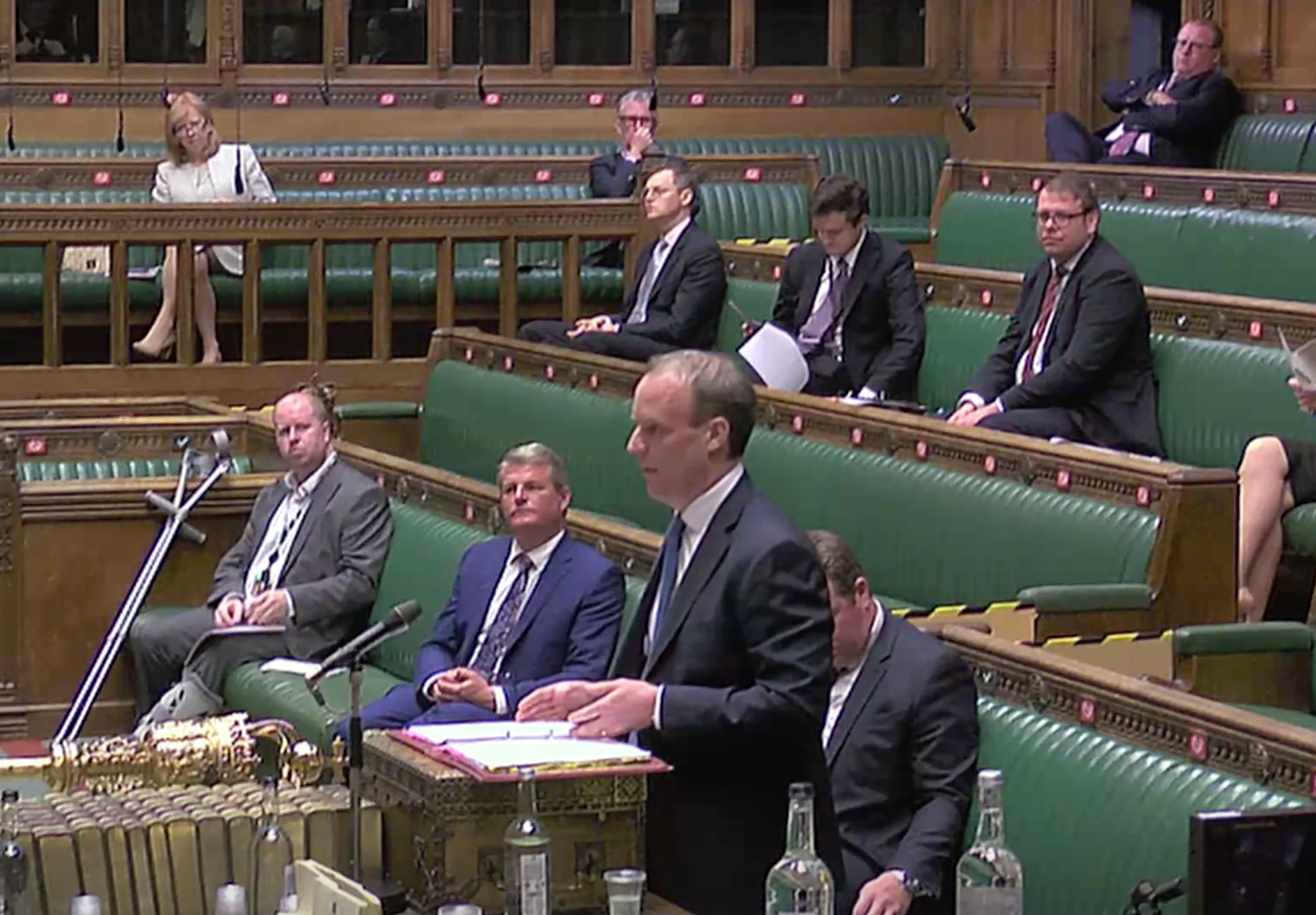 Dominic Raab at the first virtual PMQs yesterday