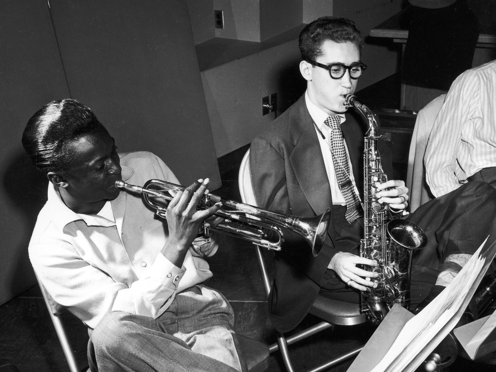 Miles Davis and Lee Konitz recording in New York in 1949