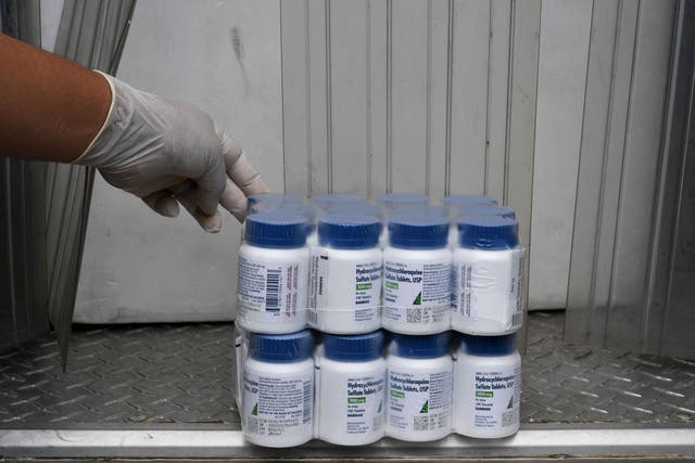 Bottles of hydroxychloroquine are shown, as testing is carried out to asses its ability to treat the coronavirus