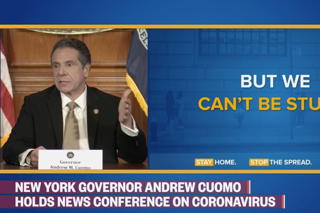 New York Governor Andrew Cuomo gives his daily coronavirus briefing on 22 April, 2020