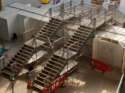 A newly built staircase to help staff reach the wards quicker